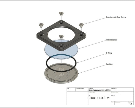 3D Printed License Disc Holder -Product Component View